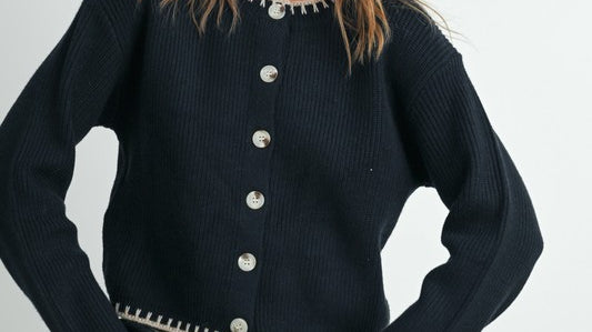 Paola Crewneck Cardigan Sweater